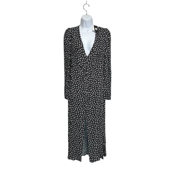AFRM Daisy Ditsy Floral Maxi Dress NWT Women's Sz M Black White Boho Cottagecore - Picture 1 of 10
